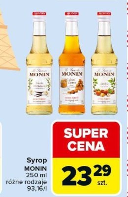 Syrop MONIN 250 ml różne rodzaje promocja w Carrefour Market