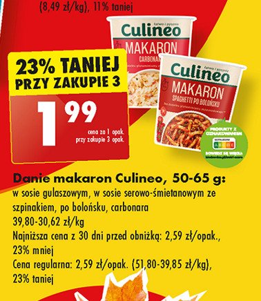 Makaron z sosem gulaszowym Culineo promocja