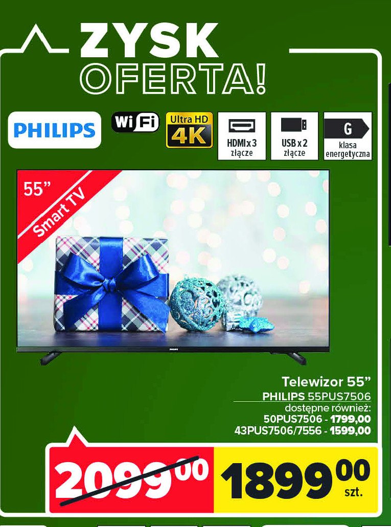 Telewizor 43" 43pus7556 Philips promocja