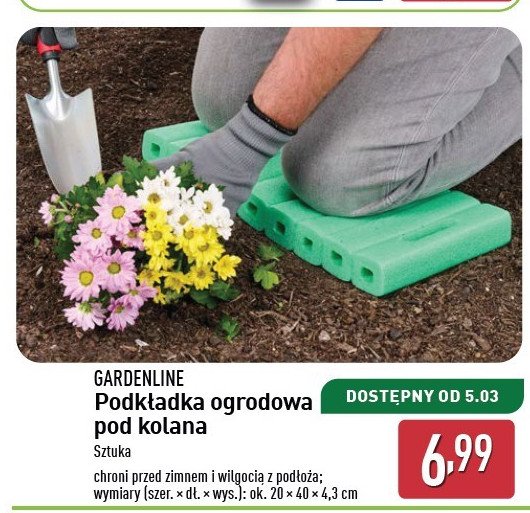 Podkładka pod kolana 20 x 40 cm GARDEN LINE promocja w Aldi