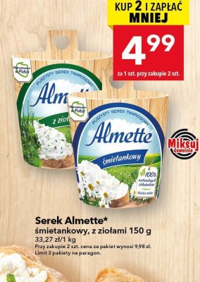 Serek Almette śmietankowy, z ziołami 150 g promocja w LEWIATAN