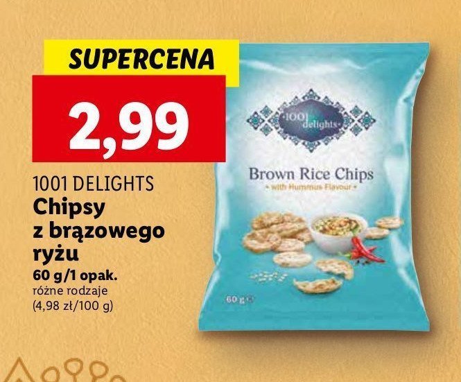 Chipsy z brązowego ryżu 1001 delights promocja