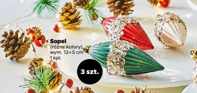 Bombki sople 12x5 cm, różne kolory promocja w Netto