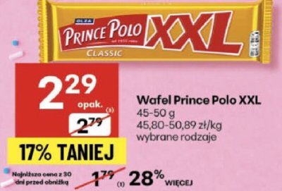 Wafel Prince Polo XXL 45-50g promocja w Delikatesy Centrum