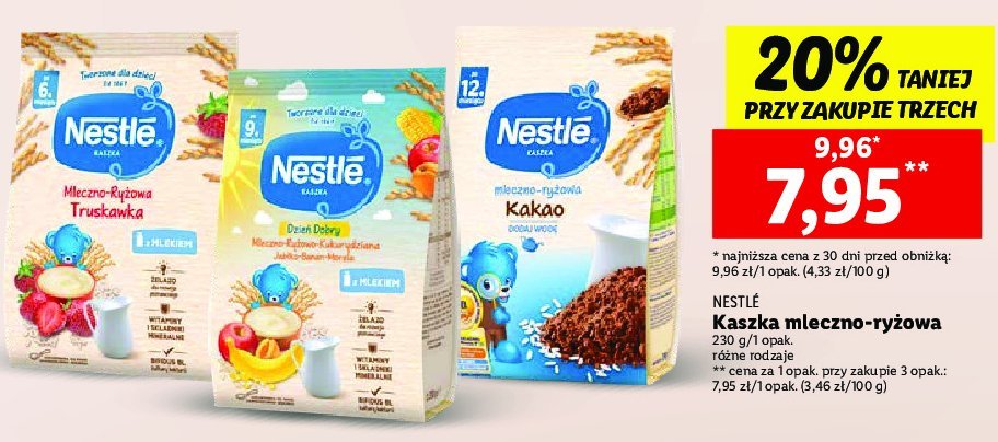 Kaszka mleczno-ryżowa z kakao Nestle kaszka Kaszka nestle promocja