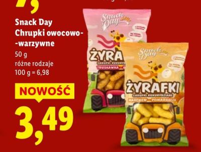 Chrupki owocowo-warzywne Snack Day promocja w Lidl