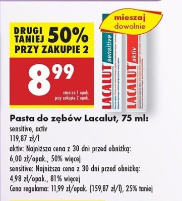 Pasta do z臋b贸w Lacalut sensitive promocja