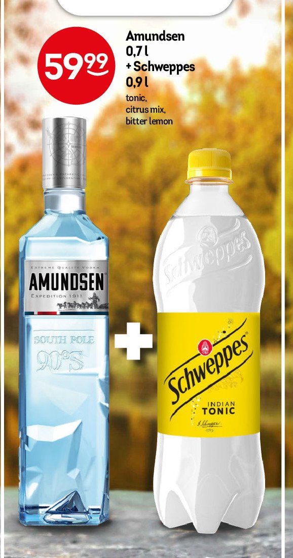 W贸dka + schweppes bitter lemon 900 ml Amundsen expedition 1911 promocja