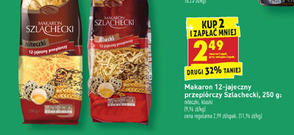 Makaron szlachecki 12-jajeczny przepi贸rczy kluski Szlachecki promocja