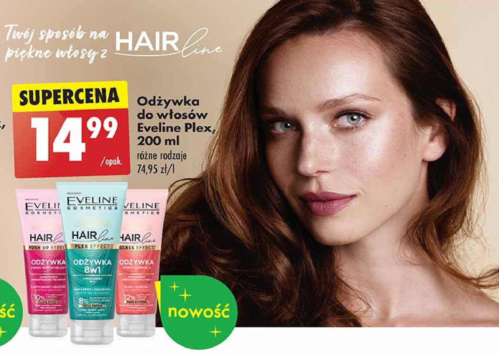 Odżywka push up effect Eveline hair line promocja w Biedronka