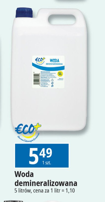 Woda demineralizowana Eco+ promocja