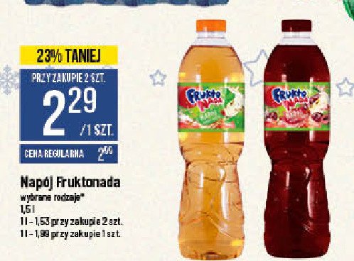 Napój niegazowany jabłko-mięta Fruktonada promocja w Dino