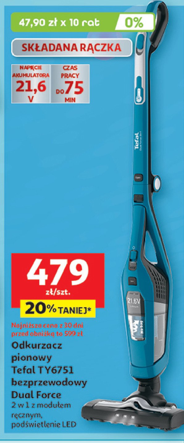 Odkurzacz pionowy ty6751 Tefal promocja
