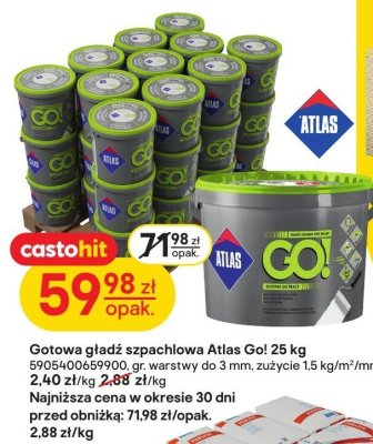 Gładź szpachlowa Atlas Go! 25 kg promocja w Castorama