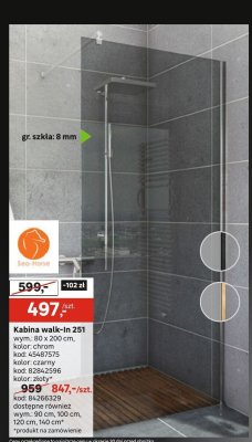 Kabina walk-in 251 promocja w Leroy Merlin