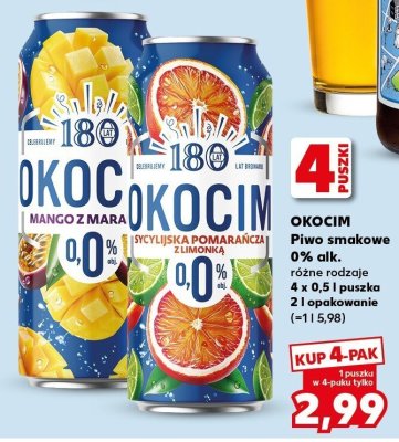 Piwo smakowe mango z marą promocja w Kaufland
