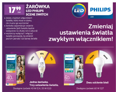 Lampa led 40w e14 Philips scene switch promocja