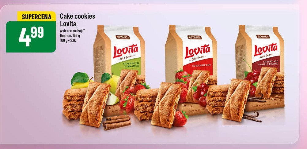 Ciastka z wiśnią Roshen lovita promocja