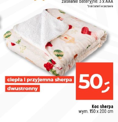 Koc sherpa ciepła i przyjemna sherpa dwustronny wym. 150 x 200 cm promocja w Dealz