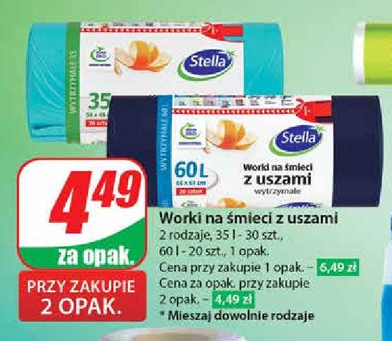 Worki na śmieci z uszami 60 l Stella promocja