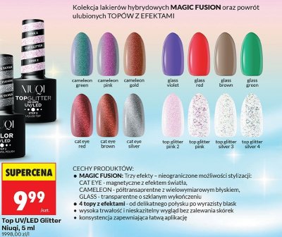 Top UV/LED Glitter Niuqi, 5 ml promocja w Biedronka