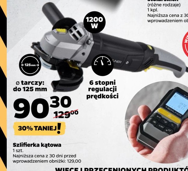 Szlifierka kątowa 1200w Techliner promocja w Netto