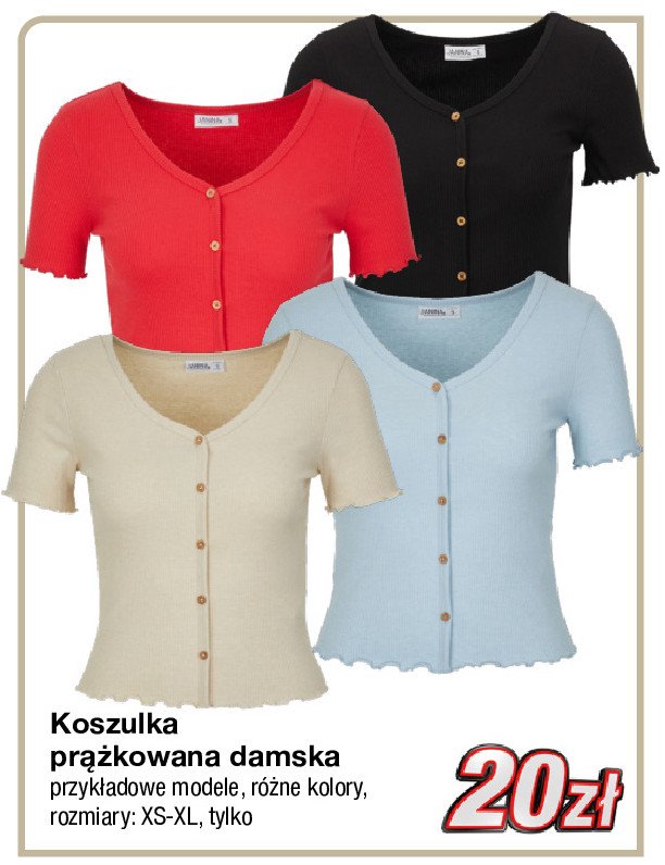 Koszulka damska prążkowana xs-xl promocja