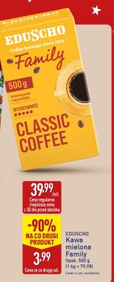 Kawa mielona EDUSCHO Family Classic Coffee promocja w Aldi