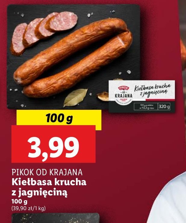 Kiełbasa krucha z jagnięciną Pikok od krajana promocja