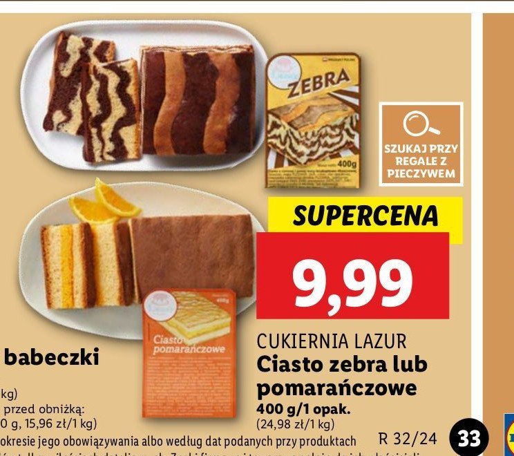 Ciasto zebra CUKIERNIA LAZUR promocja