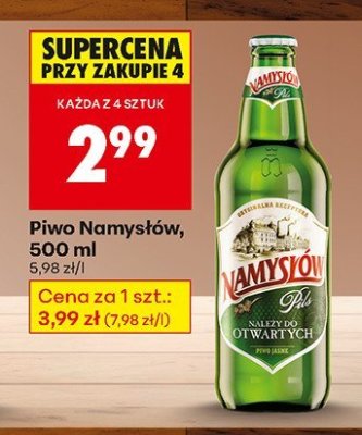 Piwo Namysłów, 500 ml promocja w Biedronka