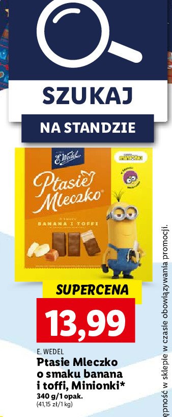 Czekoladki banan i toffi E. wedel ptasie mleczko promocja