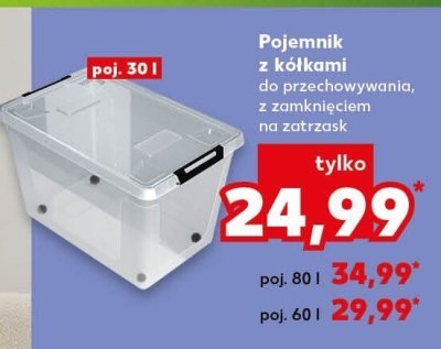 Pojemnik z kółkami do przechowywania 60 l promocja w Kaufland