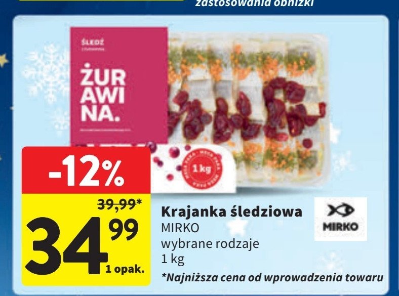 Filety śledźiowe z żurawiną Mirko promocja w Intermarche