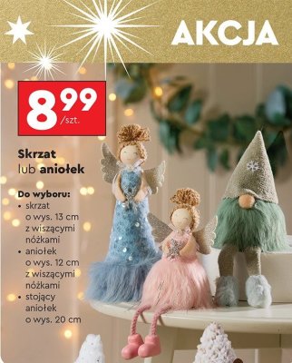 Aniołek dekoracyjny stojący wys. 20 cm promocja w Biedronka