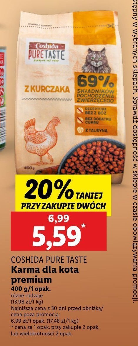 Karma dla kota z kurczakiem Coshida pure taste promocja