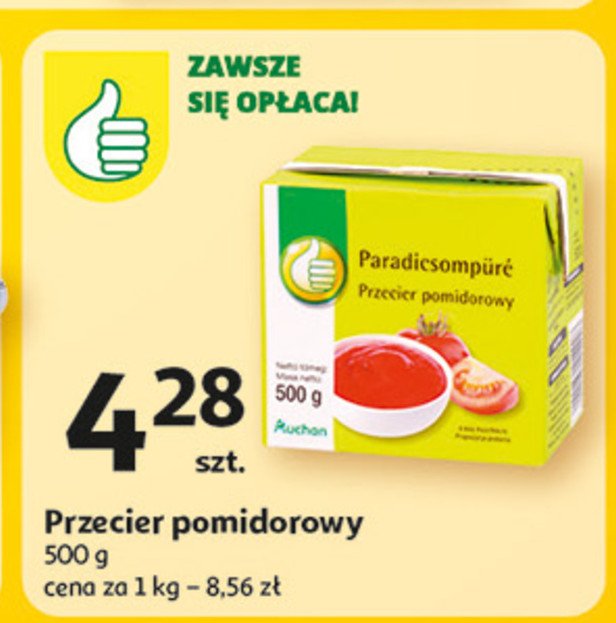 Przecier pomidorowy Podniesiony kciuk promocja w Auchan