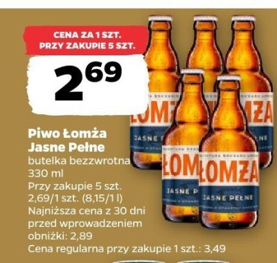 Piwo Łomża Jasne Pełne 330 ml promocja w Netto