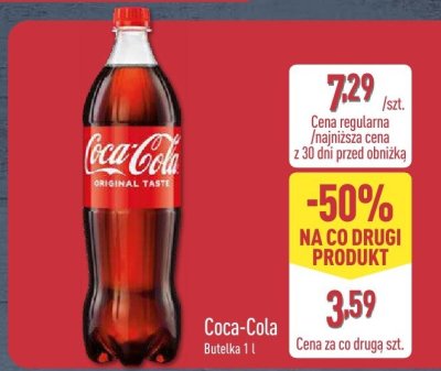 Napój gazowany 1 l promocja w Aldi