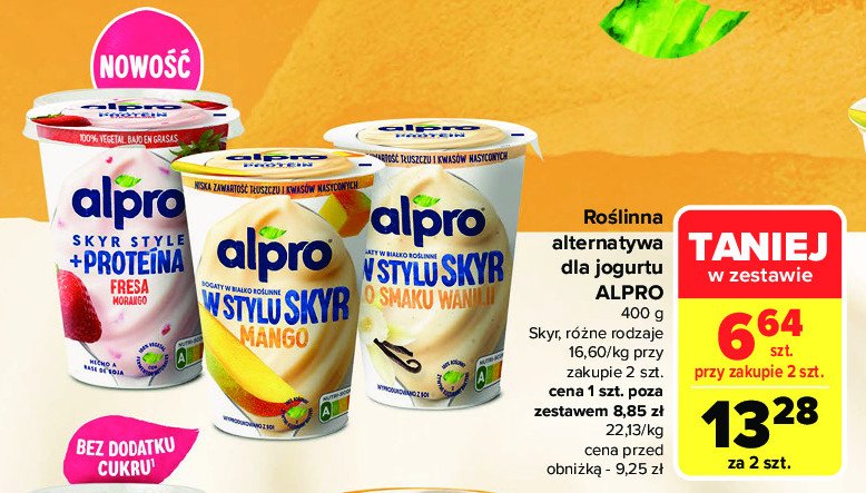 Jogurt truskawkowy protein ALPRO SKYR STYLE promocja w Carrefour