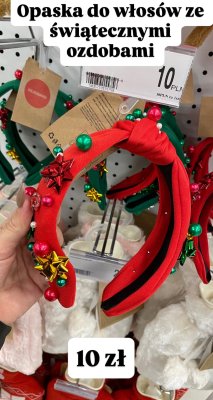 Opaska do włosów ze świątecznymi ozdobami promocja w Dealz