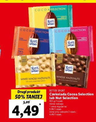 Czekolada white whole hazelnuts Ritter sport promocja