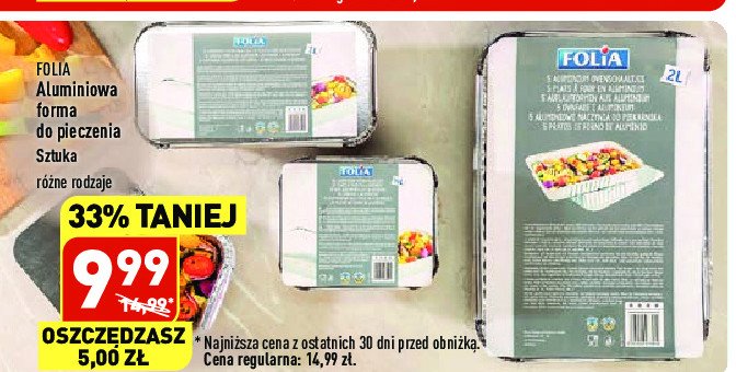 Aluminiowe foremki do zapiekania Folia promocja