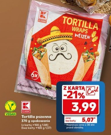 Tortilla wraps K-classic promocja