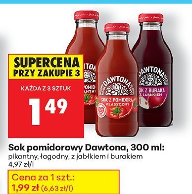Sok pomidorowy Dawtona, 300 ml łagodny promocja w Biedronka