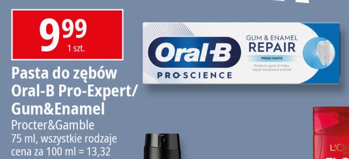 Pasta do zębów clinic line ochrona dziąseł Oral-b pro-expert promocja w Leclerc