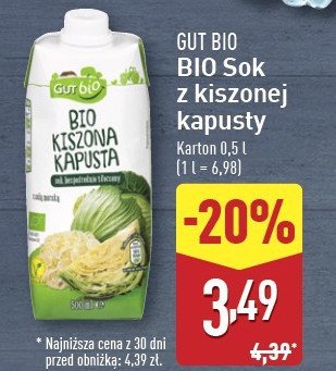 Sok z kwaszonej kapusty Gut bio promocja w Aldi