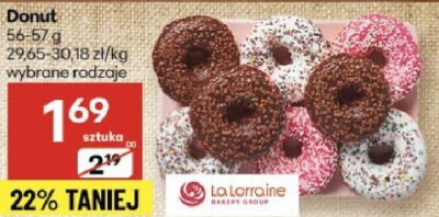 Donut La Lorraine 56-57 g wybrane rodzaje promocja w Delikatesy Centrum