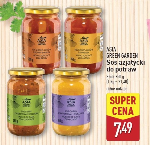 Sos curry z kolendrą Asia green garden promocja w Aldi