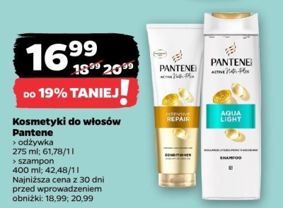 Kosmetyki do włosów Pantene szampon promocja w Netto